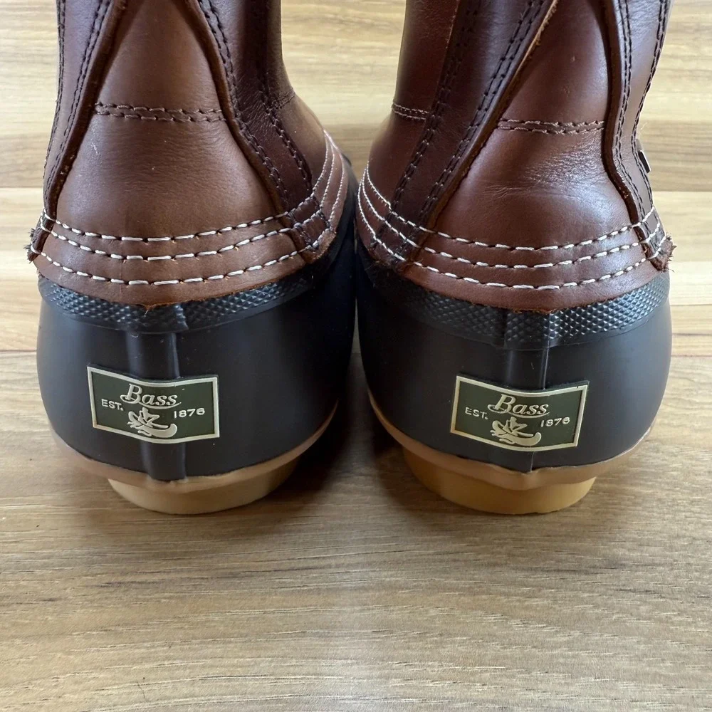 BASS Goldeneye Waterproof Boots Mens‎ 11 Brown Leather Sherpa Lined Duck